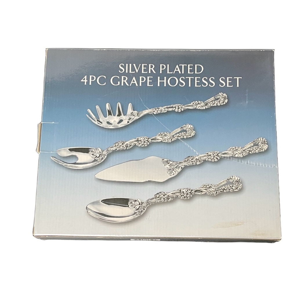 Godinger Silver Plated Grape Design Utensil Set